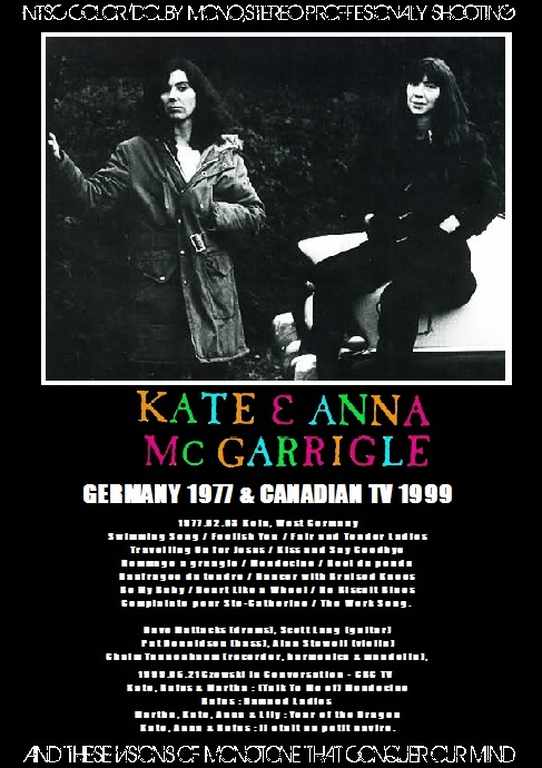 Kate & Anna McGarrigle アンナ・マクギャリグル/Germany 1977 & more