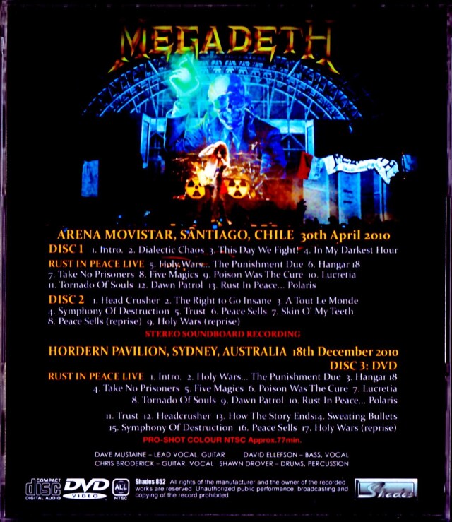 Megadeth メガデス/Chile 2010 & more