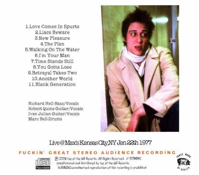 Richard Hell リチャード・ヘル/New York,USA 1.22.1977