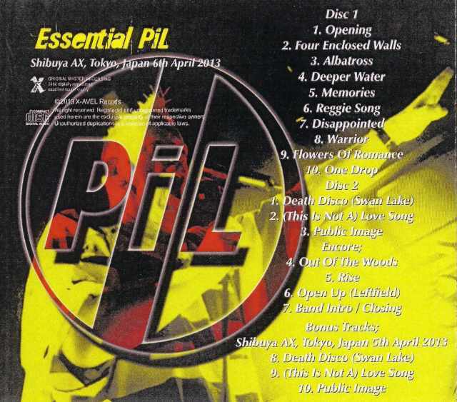 P.I.L. Public Image Limited/Tokyo,Japan 2013