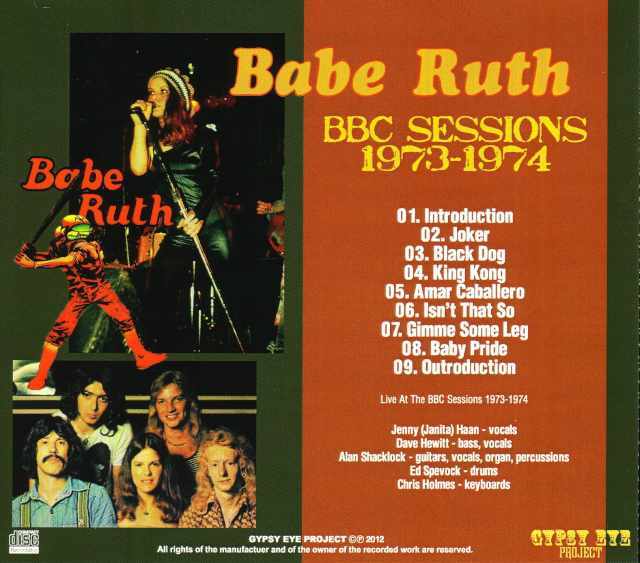 Babe Ruth ベーブ・ルース/BBC Sessions 1973-1974