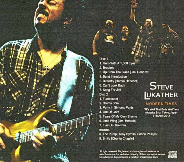Steve Lukather スティーヴ・ルカサー/Tokyo,Japan 2012