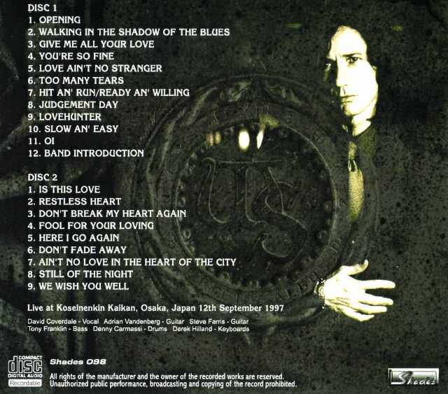 Whitesnake ホワイトスネイク/Osaka,Japan 1997