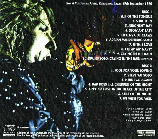 「ホワイトスネイク」SLIP OF THE TONGUE　バンドスコア♪ Whitesnake ホワイトスネイク/Kanagawa,Japan 1990
