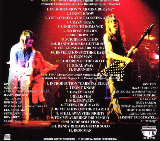 Ozzy Osbourne オジー・オズボーン/England 1980 & more