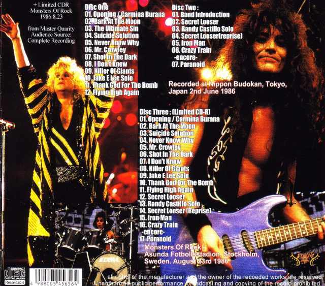 ミュージシャン 80's OZZY OSBOURNE JAPAN1986 Ozzy Osbourne オジー・オスボーン/Tokyo,Japan & Sweden 1986