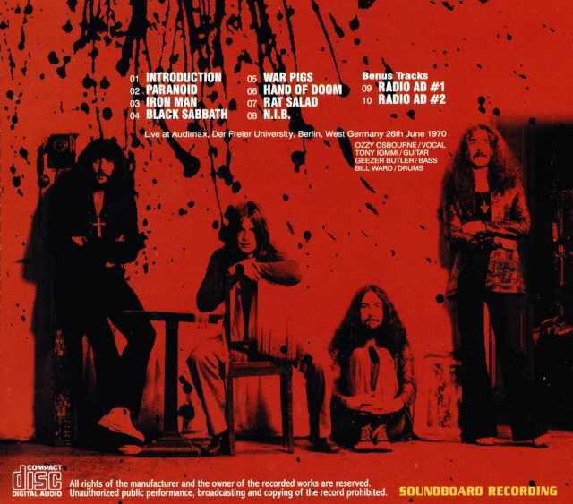 Black Sabbath ブラック・サバス/West Germany 1970