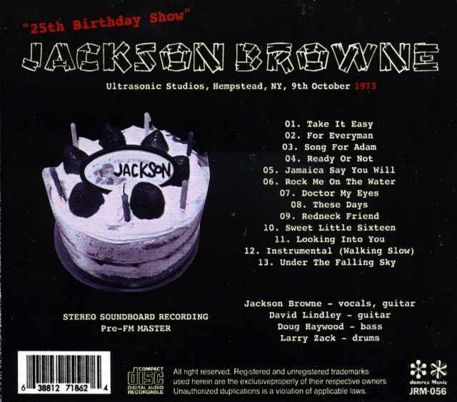 JACKSON BROWNE ジャクソン・ブラウン/25th birthday show