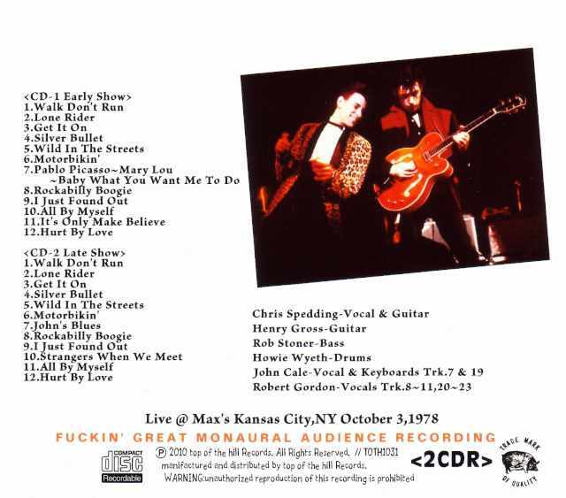 Chis Spedding & the Wild Cats クリス・スペディング/New York,USA 1978