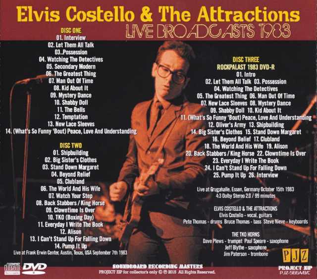Elvis Costello エルヴィス・コステロ/Texas,USA 1983 & more