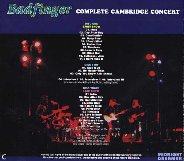 Badfinger バッドフィンガー/MA,USA 1974