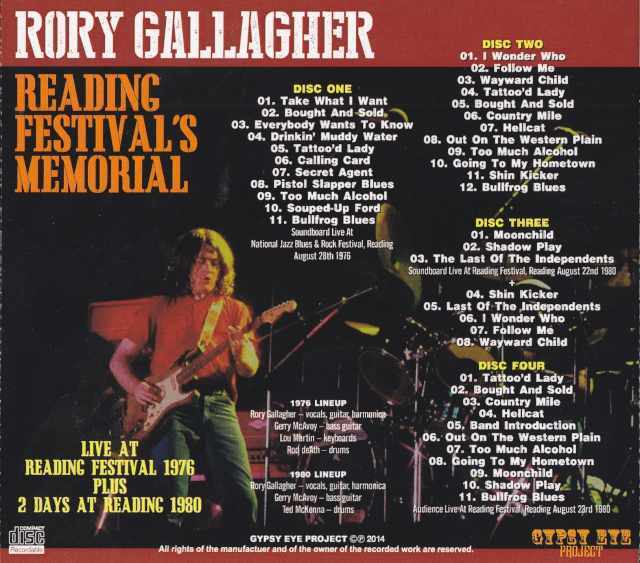 Rory Gallagher ロリー・ギャラガー/Reading Fes Compile 1976-1980
