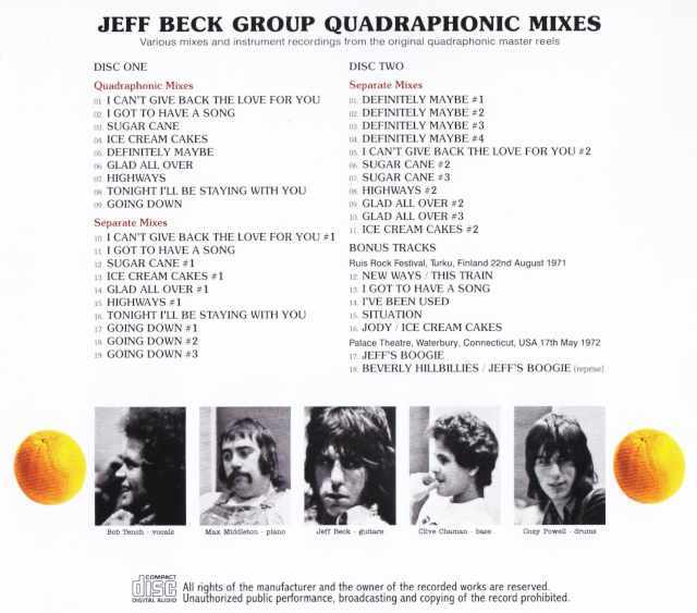 Jeff Beck Group ジェフ・ベック/Orange Album Quadraphonic Mixes