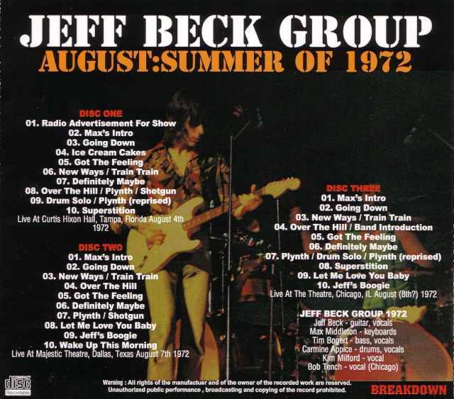 Jeff Beck Group ジェフ・ベック/Florida,USA 1972 & more