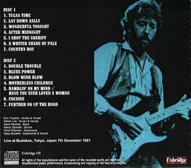 Eric Clapton エリック・クラプトン/Tokyo,Japan 1981