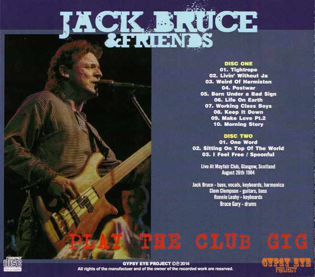 Jack Bruce CD 9枚組 Jack Bruce ジャック・ブルース/Scotland,UK 1984