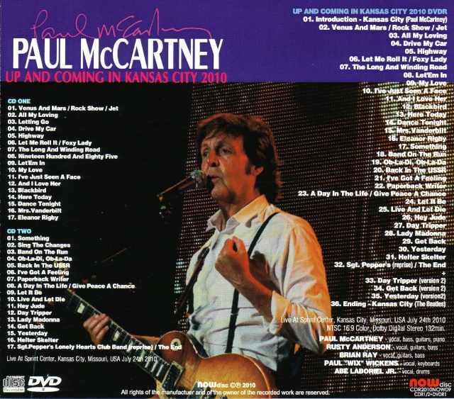 Paul McCartney ポール・マッカートニー/Missouri,USA 2010
