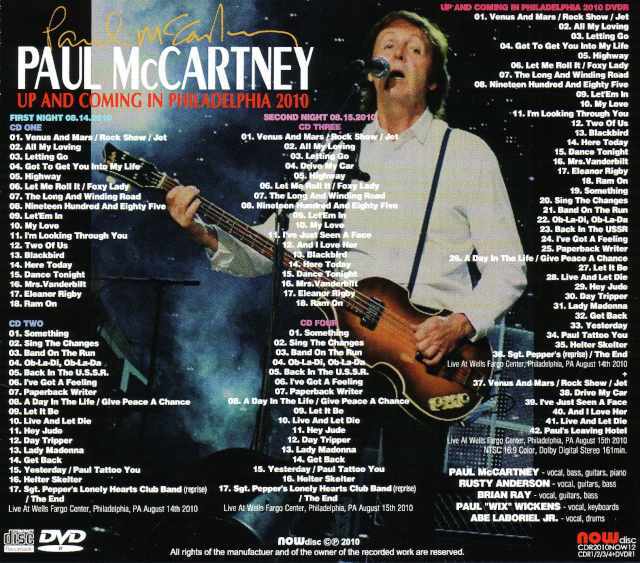 Paul McCartney ポール・マッカートニー/Pa,USA 2010 Special