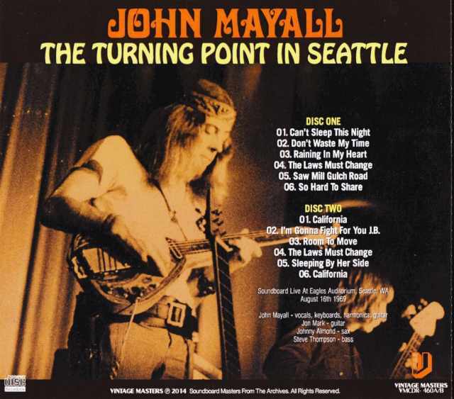 John Mayall ジョン・メイオール/WA,USA 1969