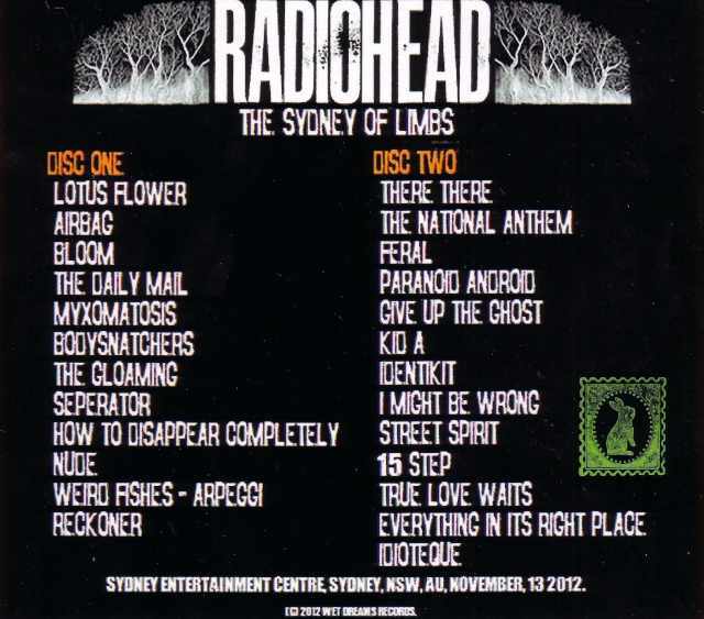 Radiohead レディオヘッド/Australia 2012