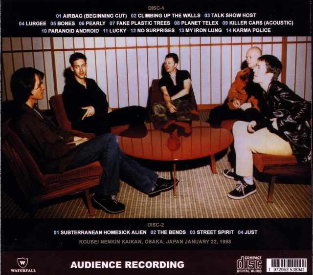 Radiohead レディオヘッド/Osaka,Japan 1998