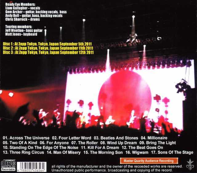 Beady Eye ビーディー・アイ/Tokyo,Japan 2011