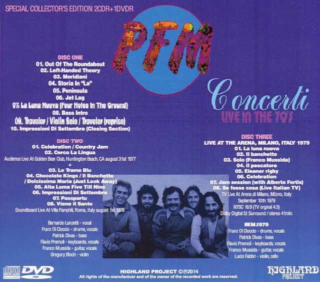 PFM Premiata Forneria Marconi/Live & TV Collection 1970's