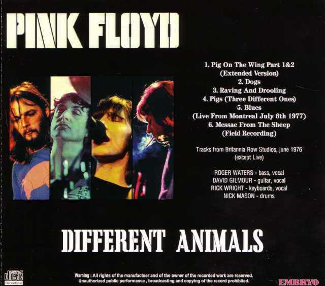 Pink Floyd ピンク・フロイド/Animals Studio Outtakes and Rare Live