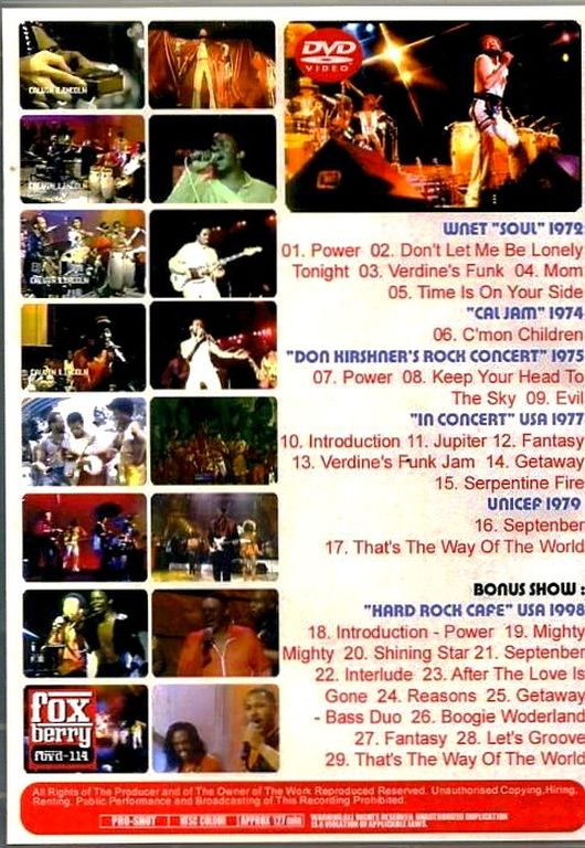 Earth Wind & Fire アース・ウィンド & ファイアー/Video Archives