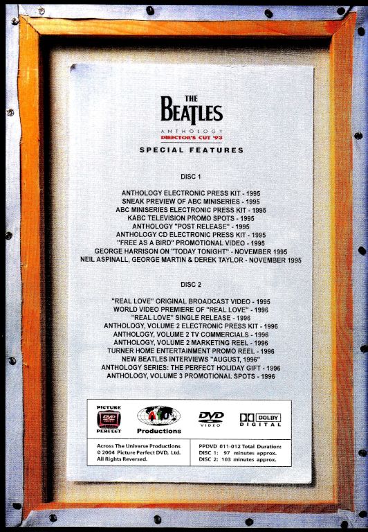 Beatles ビートルズ/Anthology Director's Cut 1993 Special Features