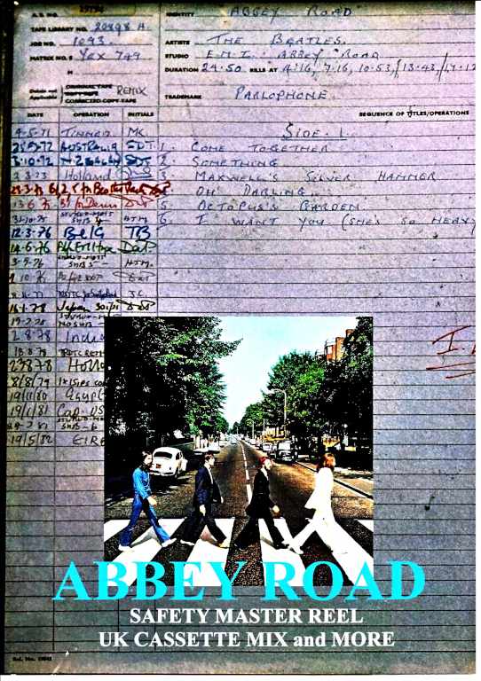 Beatles ビートルズ/アビイ・ロード Abbey Road Safety Master Reel UK Cassette Mix and more