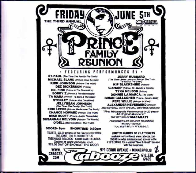 Various Artists Prince Family Reunion プリンス/MN,USA 2009 Complete