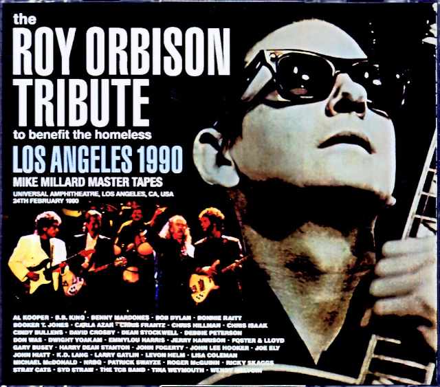 Various Artists Bob Dylan,Stray Cats,Bonnie Raitt,Iggy Pop,Byrds,John Fogerty,B.B.King/Tribute Roy Orbison CA,USA 1990 Mike Millard Mater Tapes