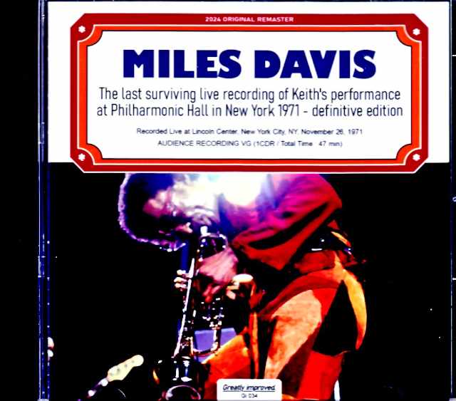 Miles Davis Keith Jarrett マイルス・デイビス キース・ジャレット/NY,USA 1971 Upgrade