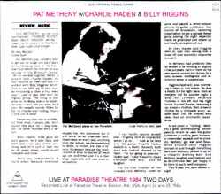 Pat Metheny Trio Charlie Haden パット・メセニー チャーリー・ヘイデン/MA,USA 1984 2Days Remastered