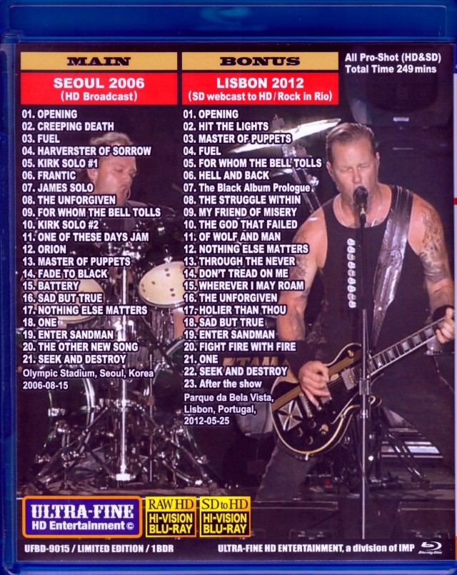 Metallica メタリカ/Korea 2006 & more Blu-Ray Version
