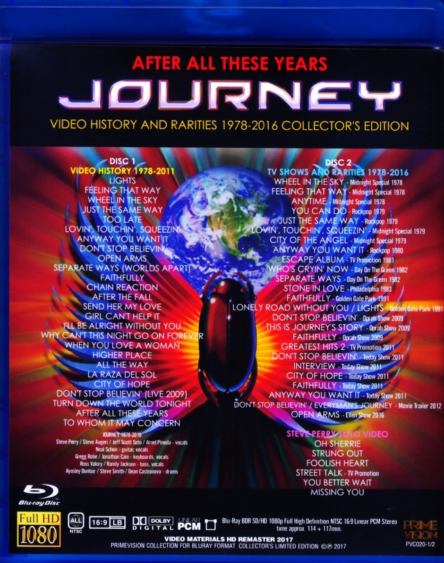 Journey ジャーニー/Video HIstory and Rarities 1978-2016 Blu