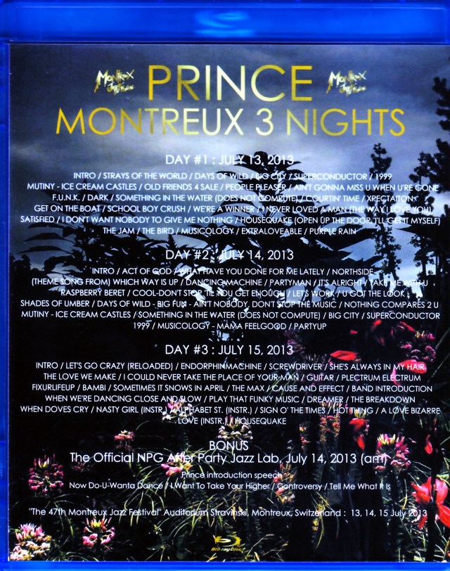 Prince プリンス/Switzerland 2013 3Days Blu-Ray Ver.