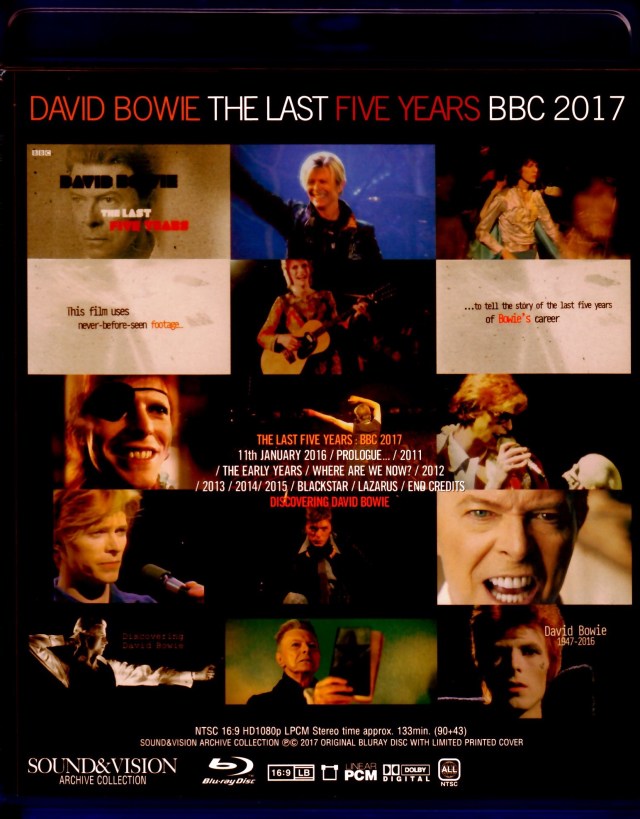 David Bowie デヴィッド・ボウイ/The Last Five Years BBC 2017