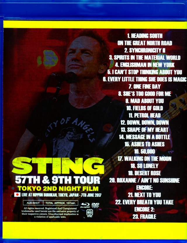 スティング 公開当時新宿ミラノ渋谷パンテオン The Sting Sting スティング/Tokyo,Japan 2000