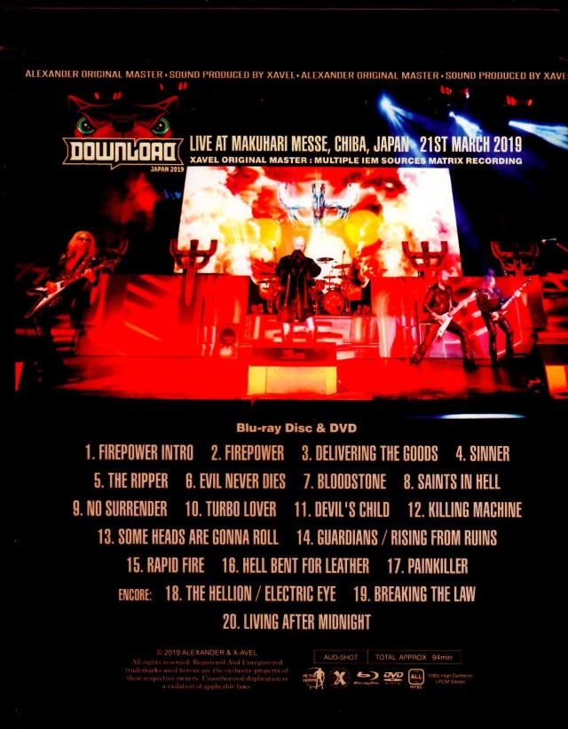 Judas Priest ジューダス・プリースト/Chiba,Japan 2019 Blu-Ray