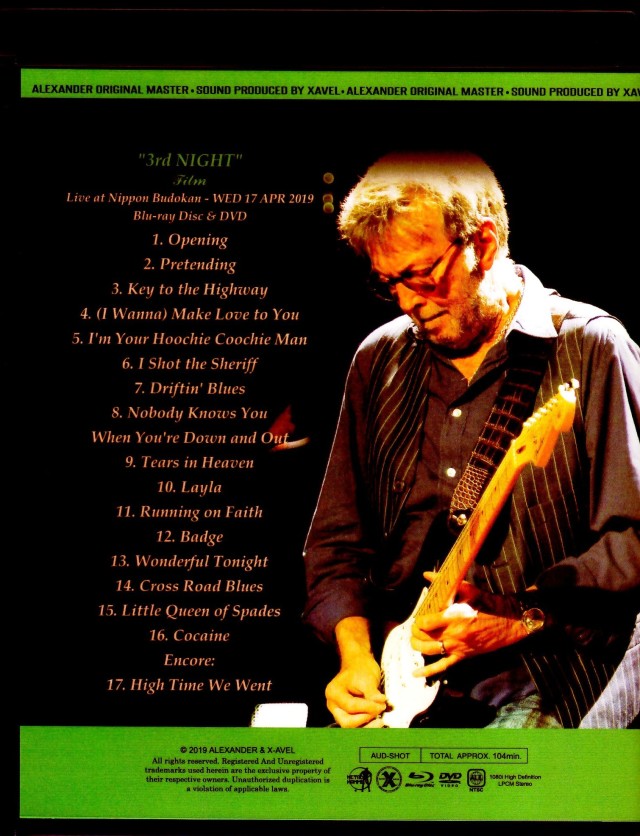 Eric Clapton エリック・クラプトン/Tokyo,Japan 4.17.2019 Blu-Ray  