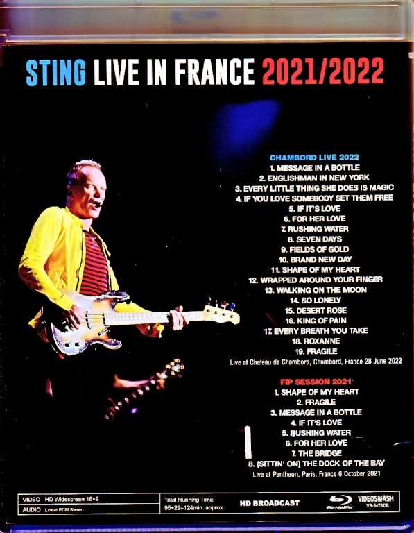 Sting スティング/France 2022 & more Blu-Ray Version