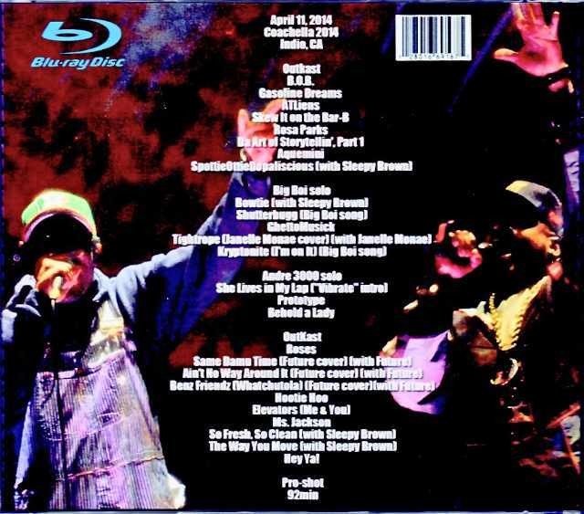 Outkast アウトキャスト/CA,USA 2014 Blu-Ray Version
