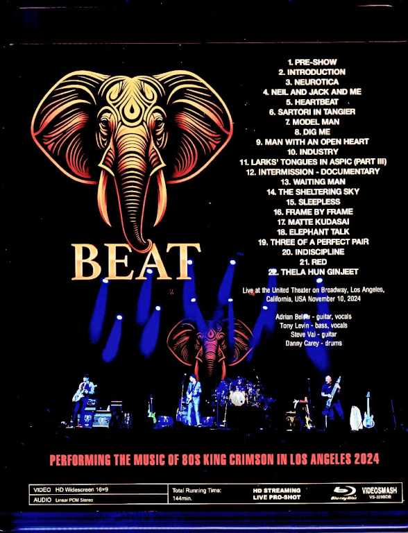 Beat Adrian Belew,Tony Levin,Steve Vai ビート/CA,USA 11.10