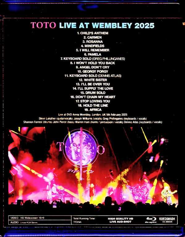Toto トト/London,UK 2025 Complete Blu-Ray Version