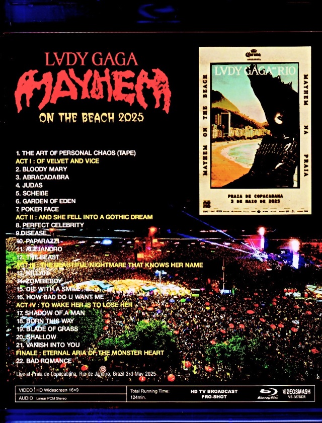 Lady Gaga レディ・ガガ/Brazil 2025 Complete Blu-Ray Version