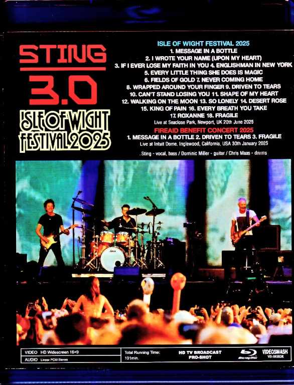 Sting スティング/England,UK 2025 & more Blu-Ray Version