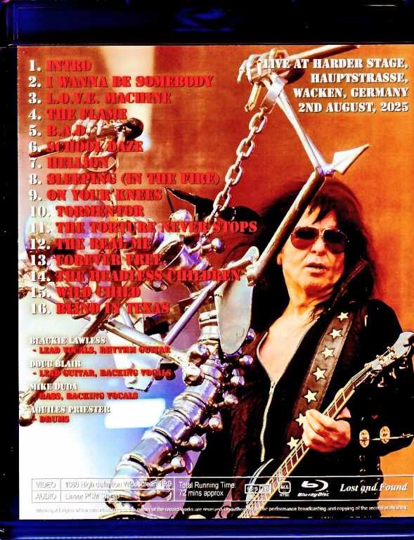 W.A.S.P. ワスプ/Germany 08.02.2025 Multi-Cam Edition Complete Blu