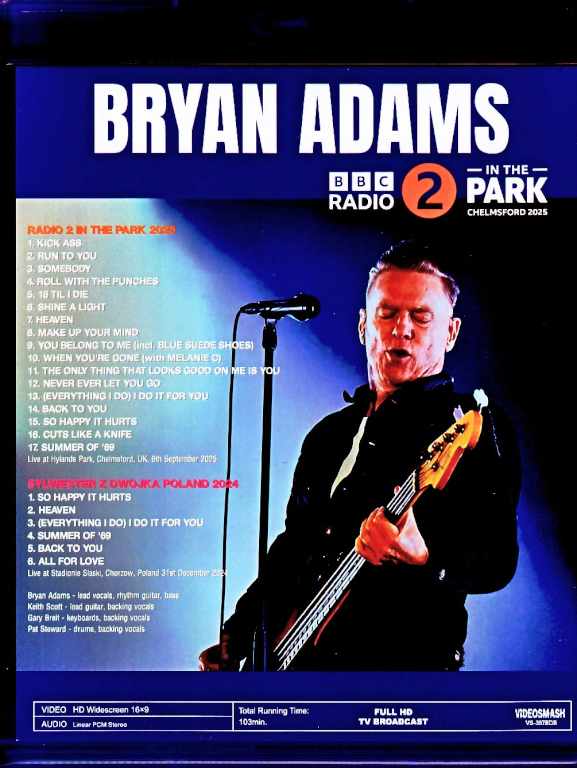 Bryan Adams ブライアン・アダムス/England,UK 2025 Multi-Cam Edition